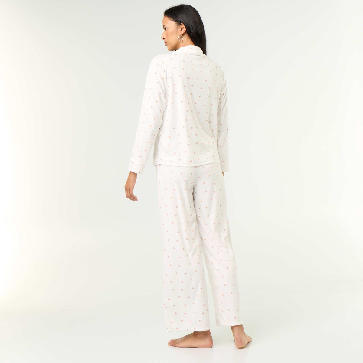 Ensemble pyjama 2 pièces - Chemisier + pantalon BLANC