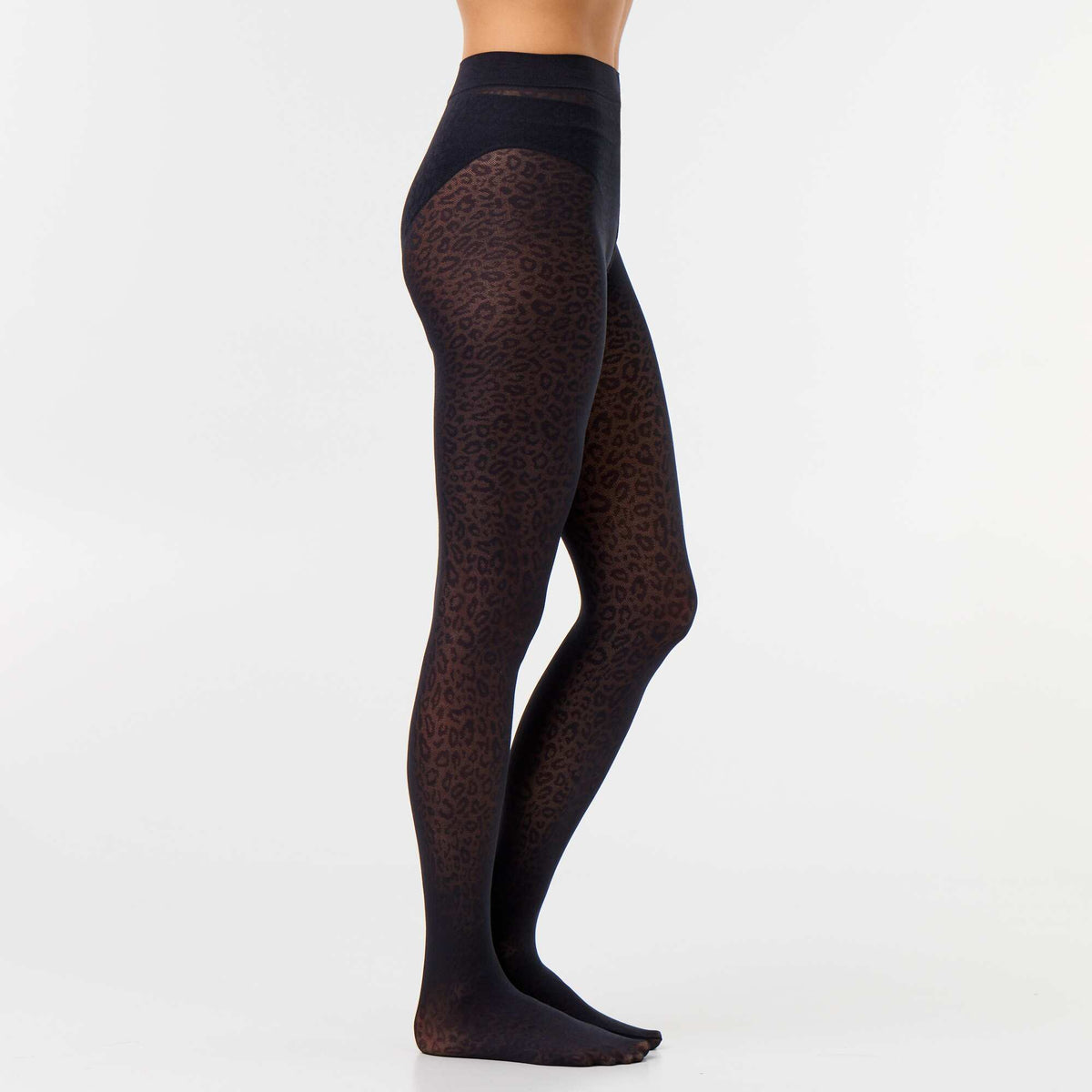 Collants imprimé léopard NOIR
