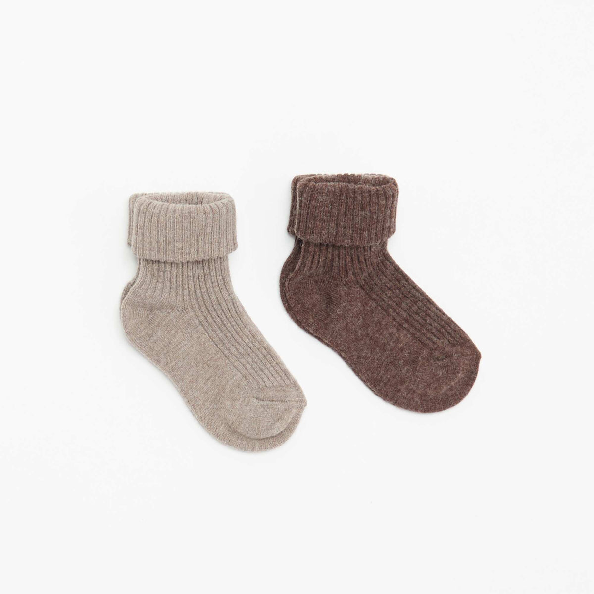Lot de 2 paires de chaussettes de naissance MARRON