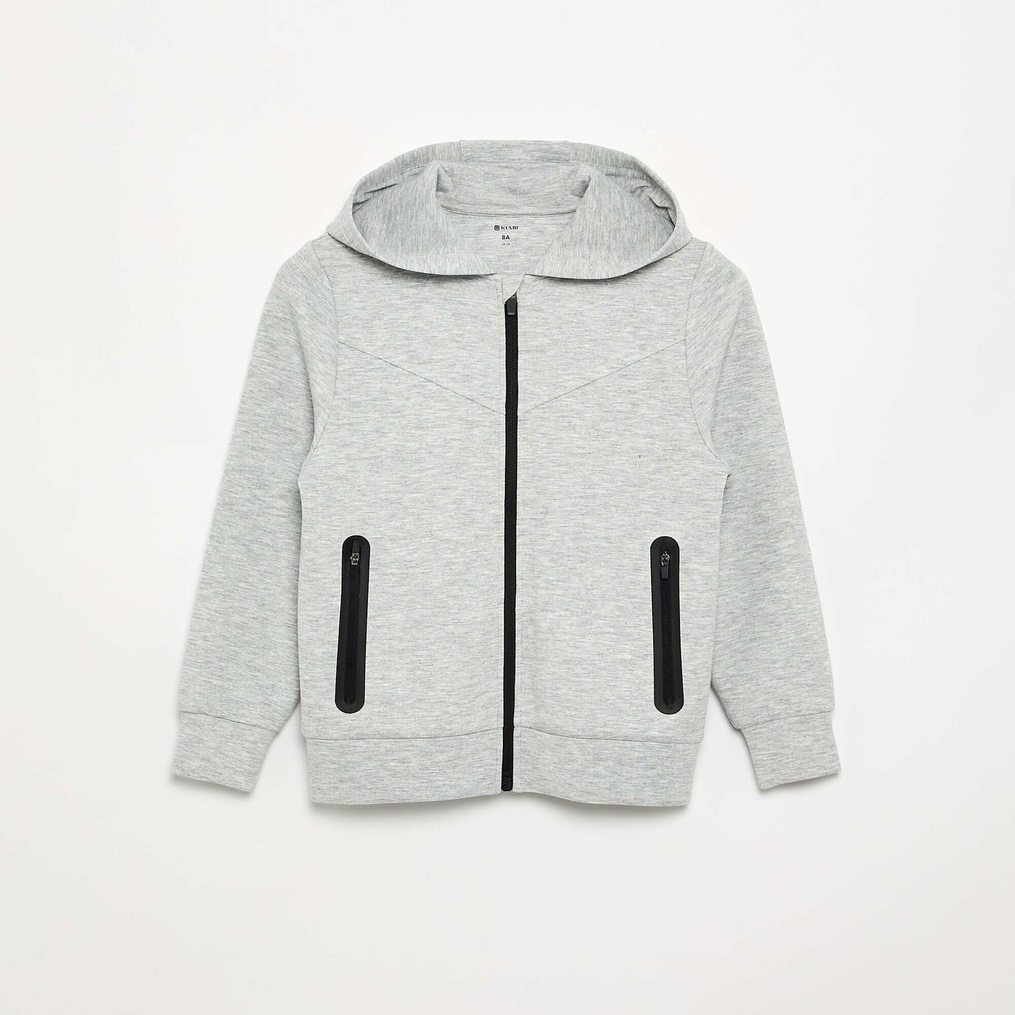 Sweat à capuche zippé avec 2 poches zippées GRIS