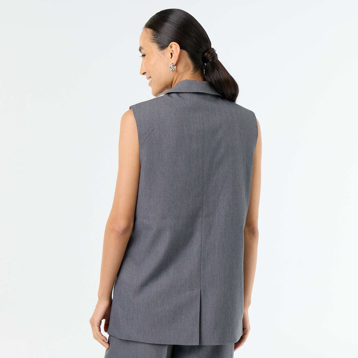 Longue veste sans manches GRIS