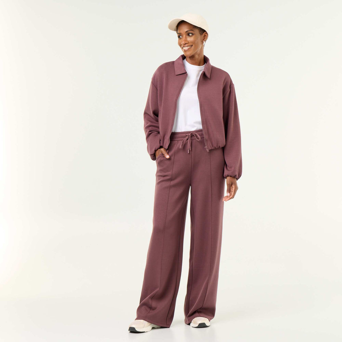 Sweat zippé avec col chemise VIOLET