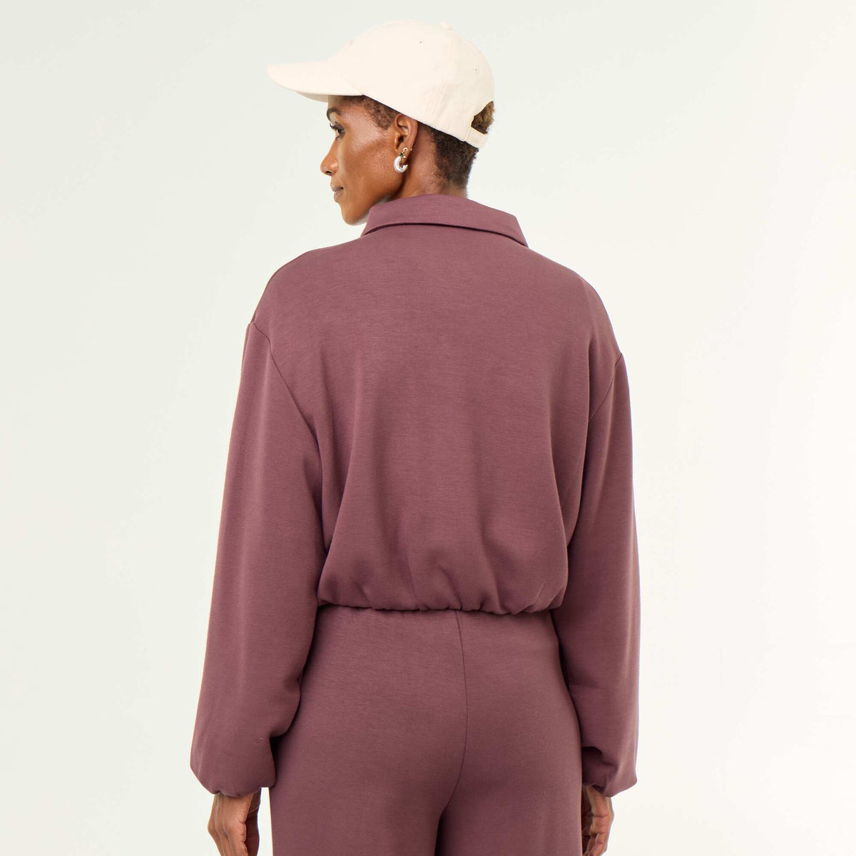 Sweat zippé avec col chemise VIOLET