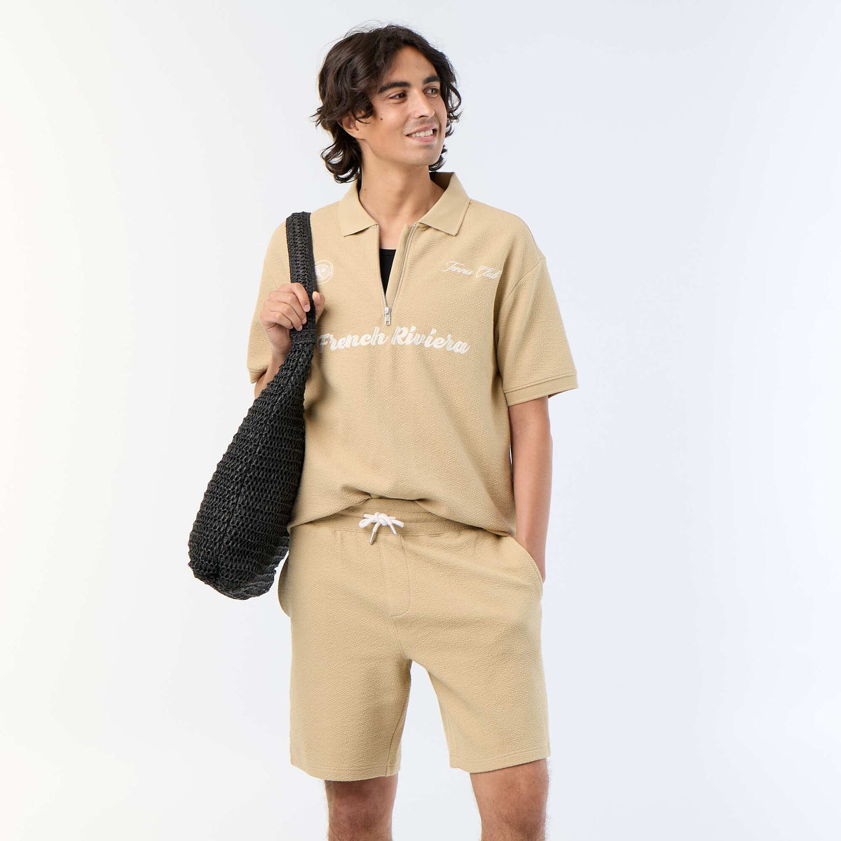 Bermuda maille lourde uni BEIGE