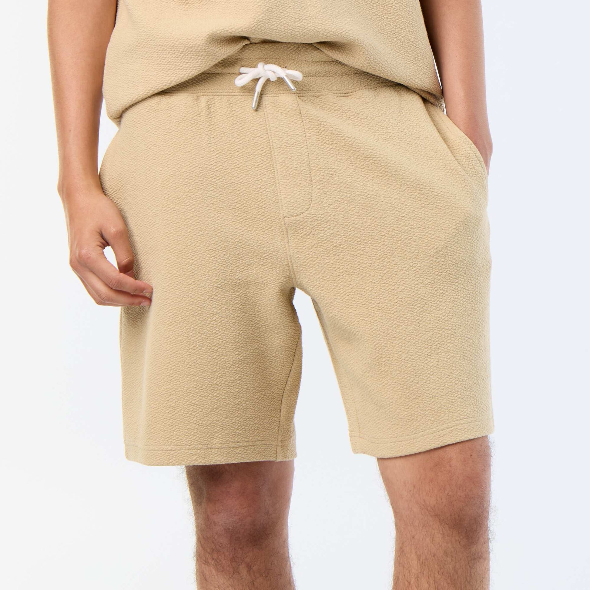 Bermuda maille lourde uni BEIGE