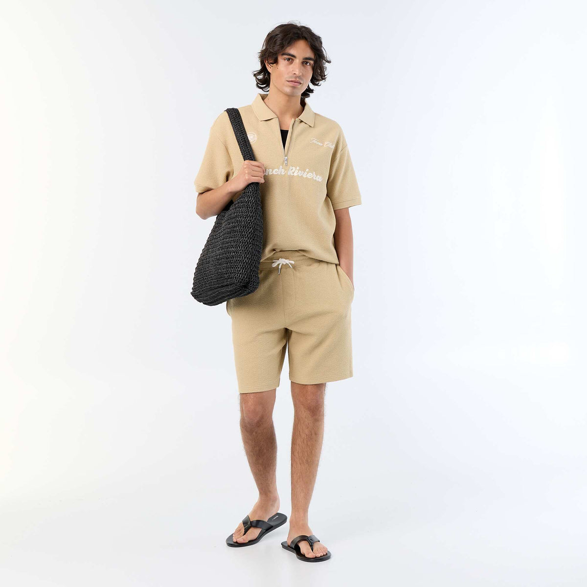 Bermuda maille lourde uni BEIGE