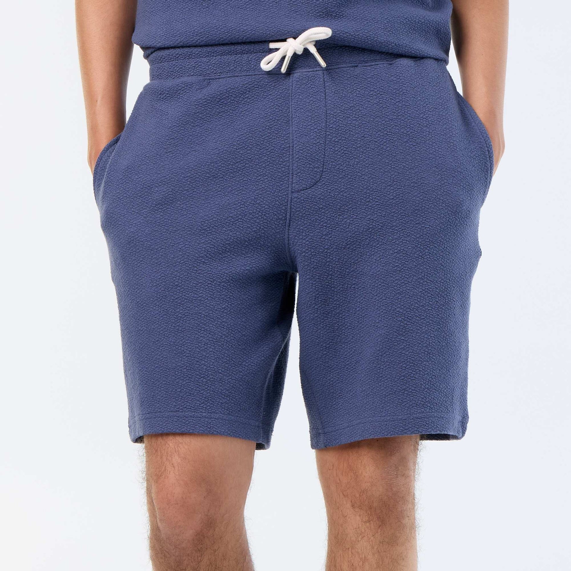 Bermuda maille lourde uni BLEU