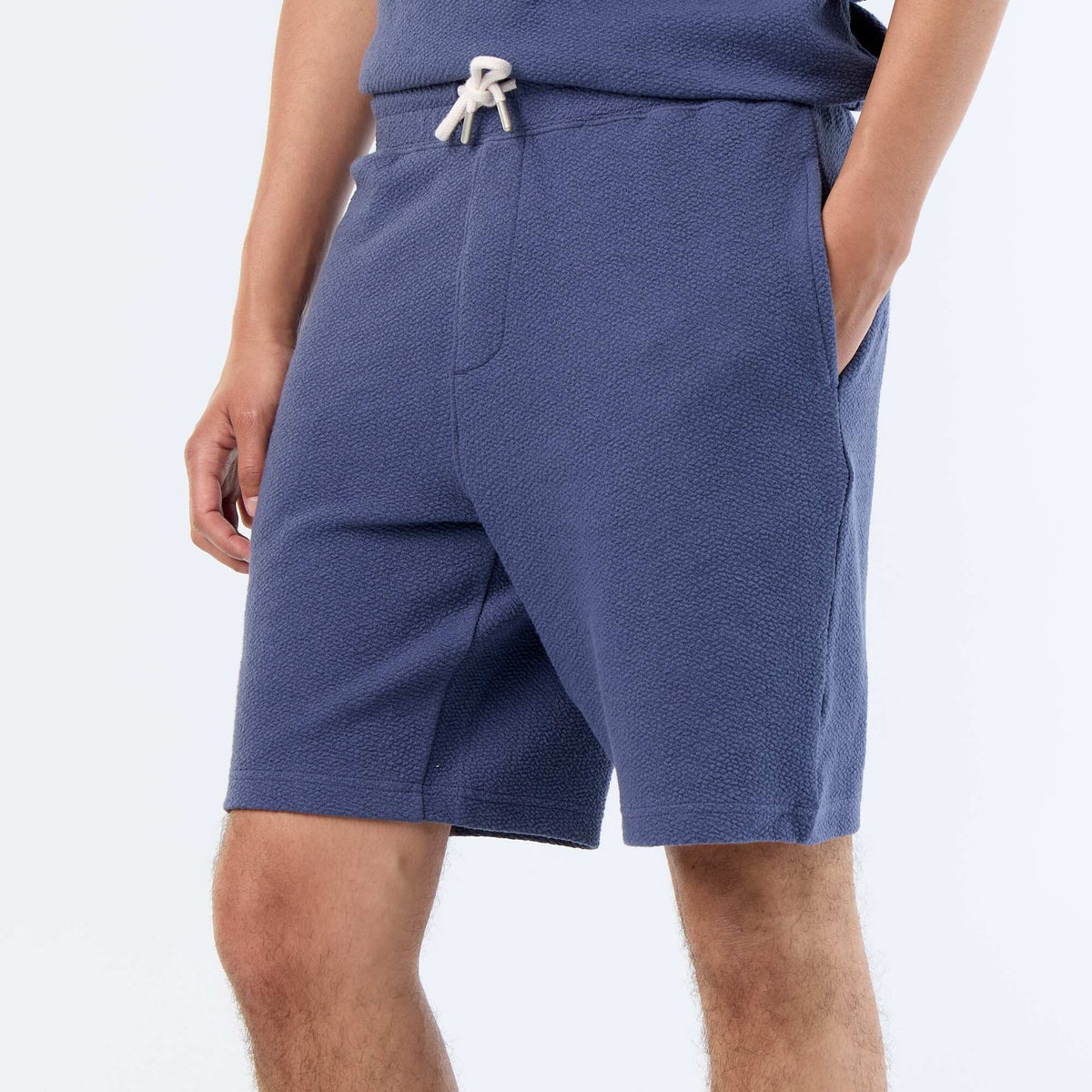 Bermuda maille lourde uni BLEU
