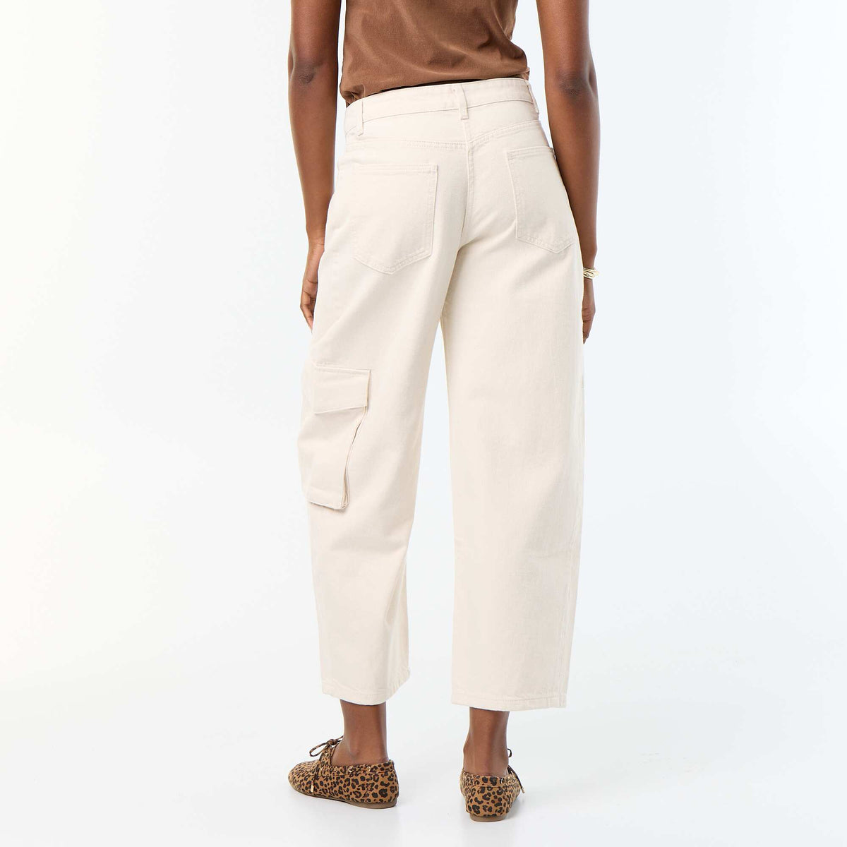 Pantalon ballon avec poche à rabat ECRU