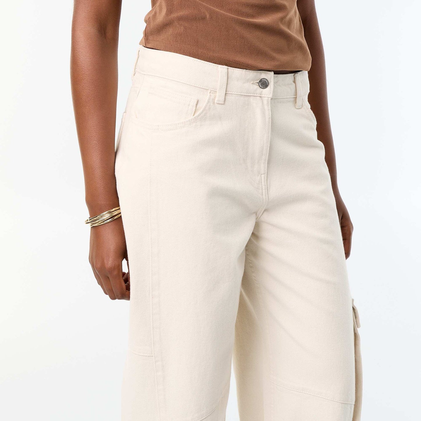 Pantalon ballon avec poche à rabat ECRU