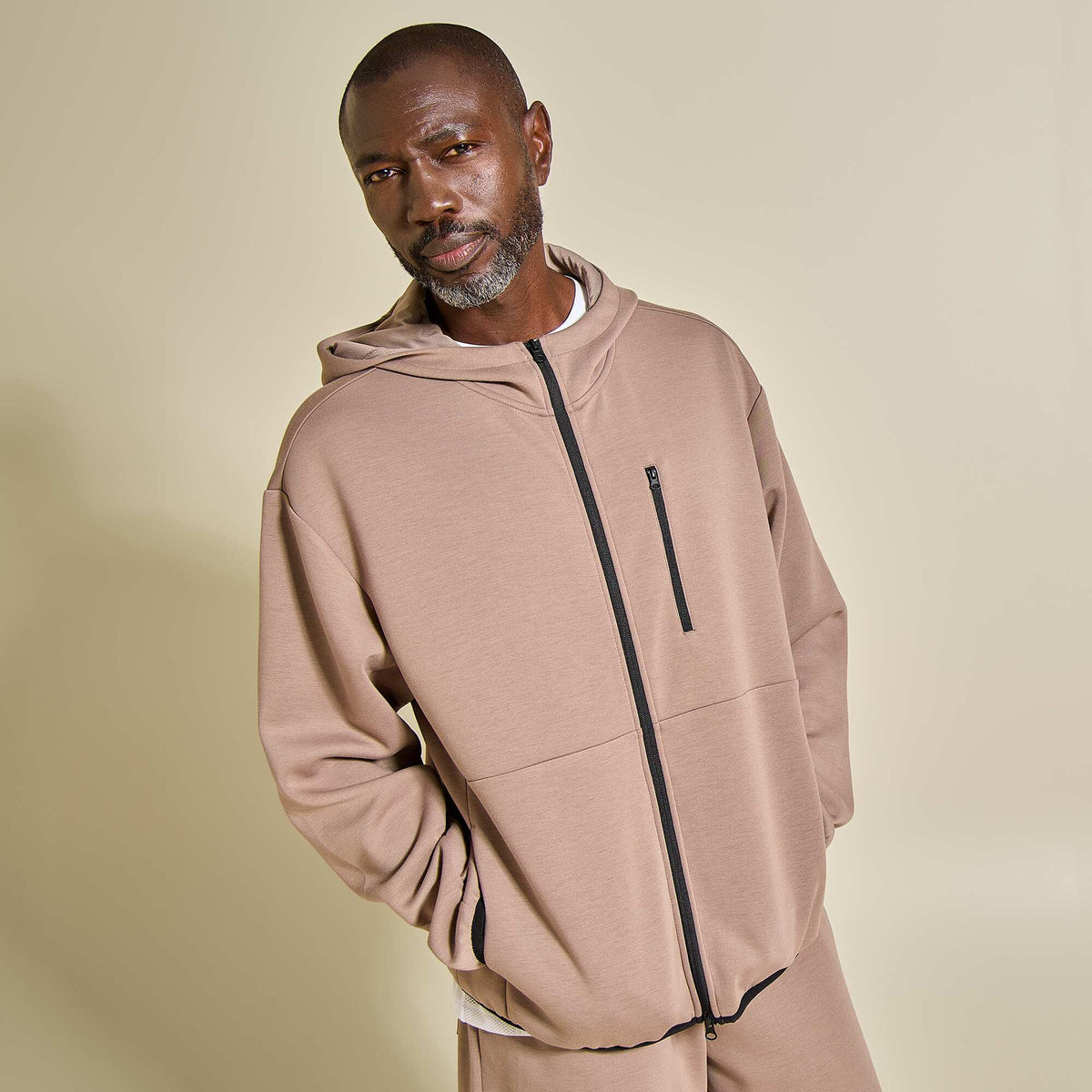 Sweat de sport zippé BEIGE