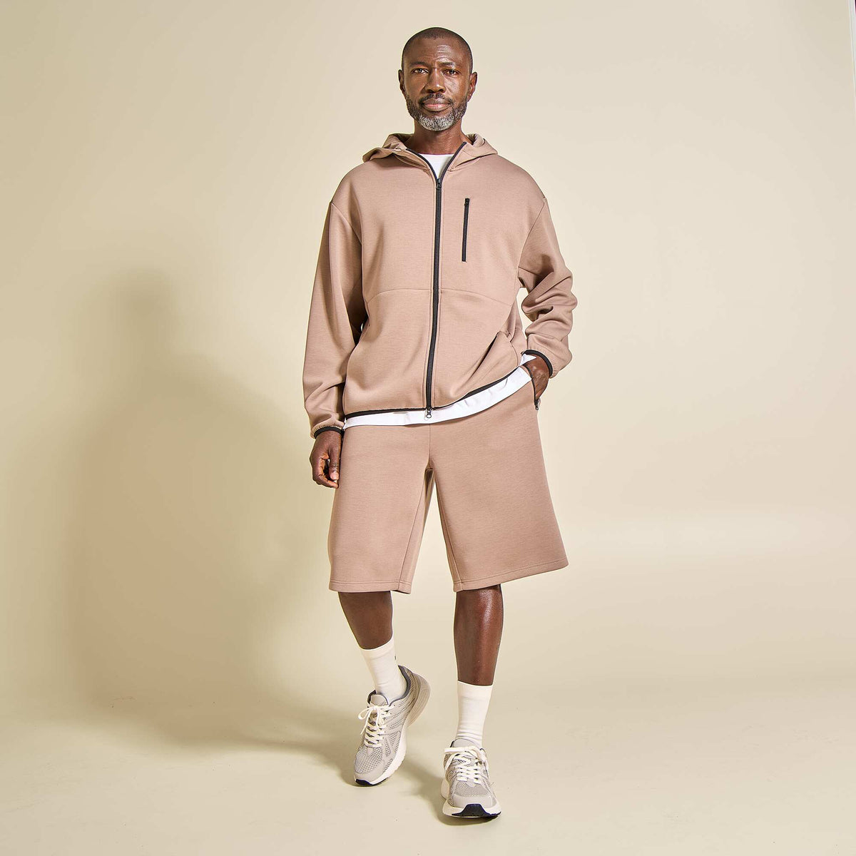Sweat de sport zippé BEIGE