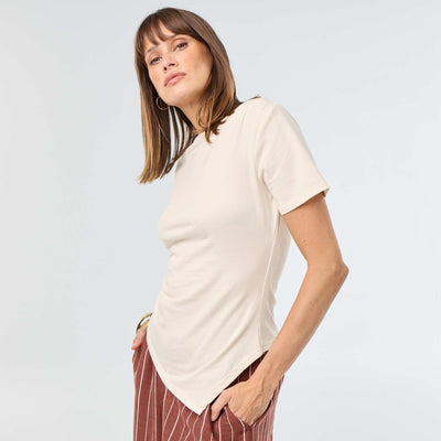T-shirt manches courtes asymétrique BLANC