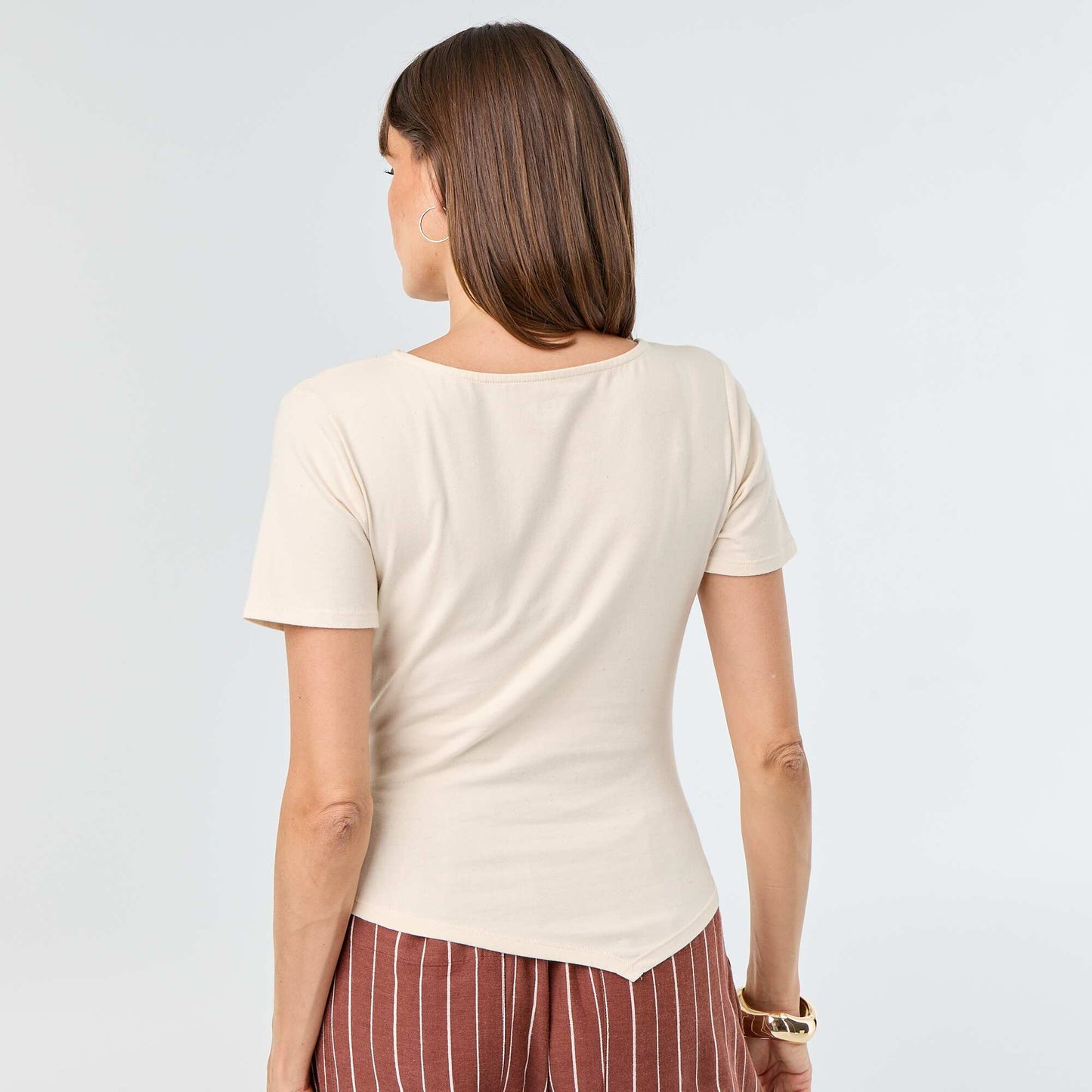 T-shirt manches courtes asymétrique BLANC