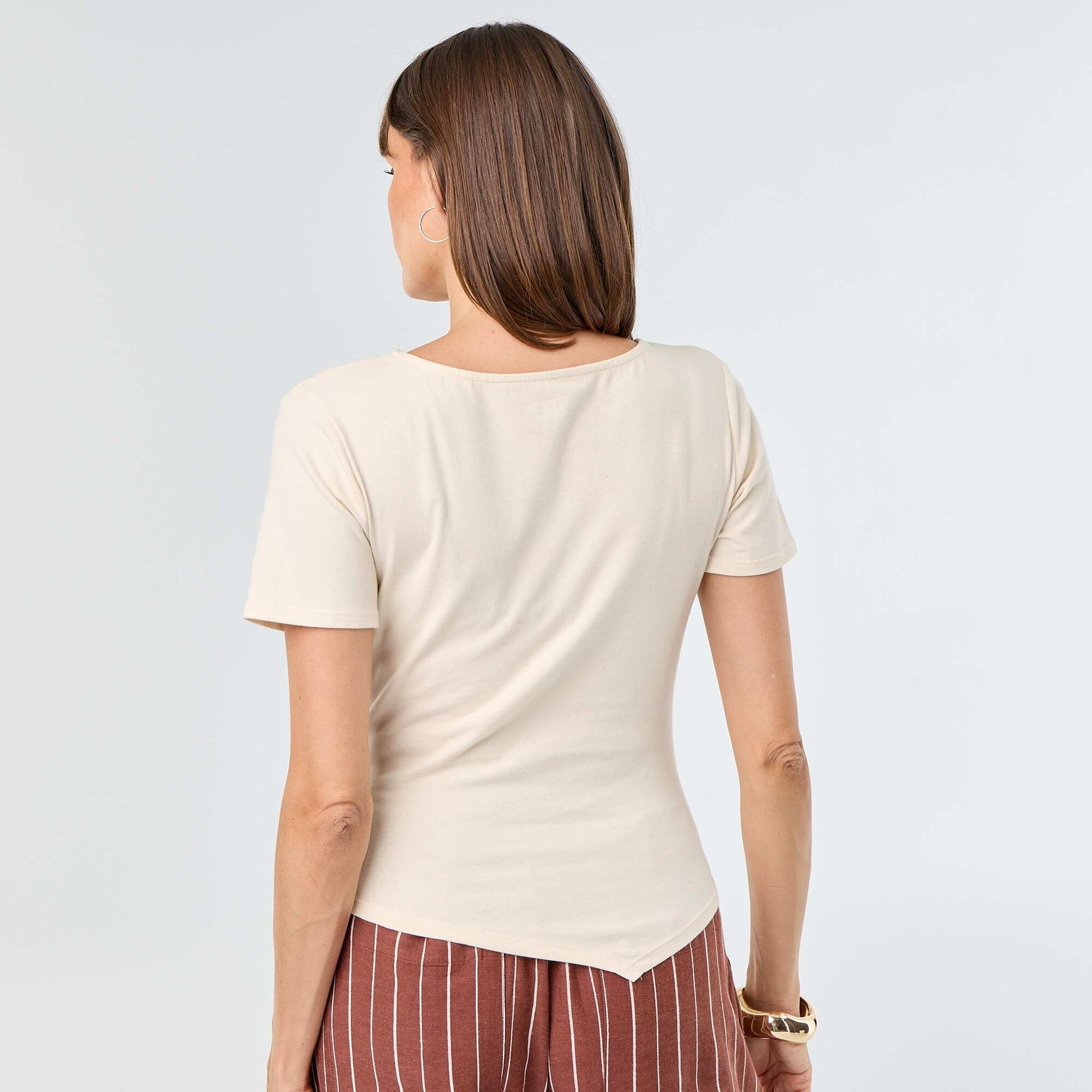 T-shirt manches courtes asymétrique BLANC