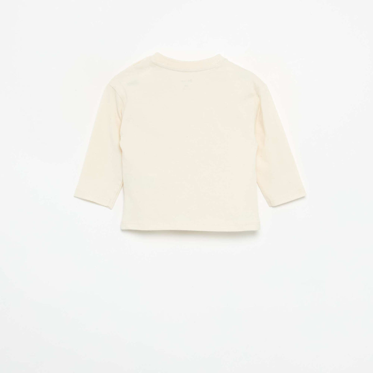 T-shirt à manches longues avec poche animée BLANC