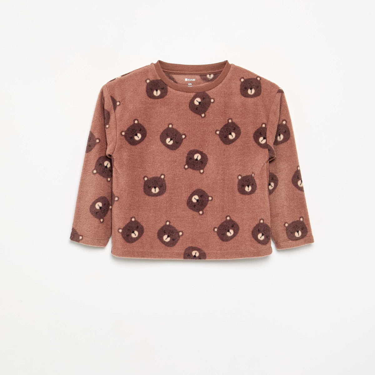 Pyjama 2 pièces en polaire MARRON