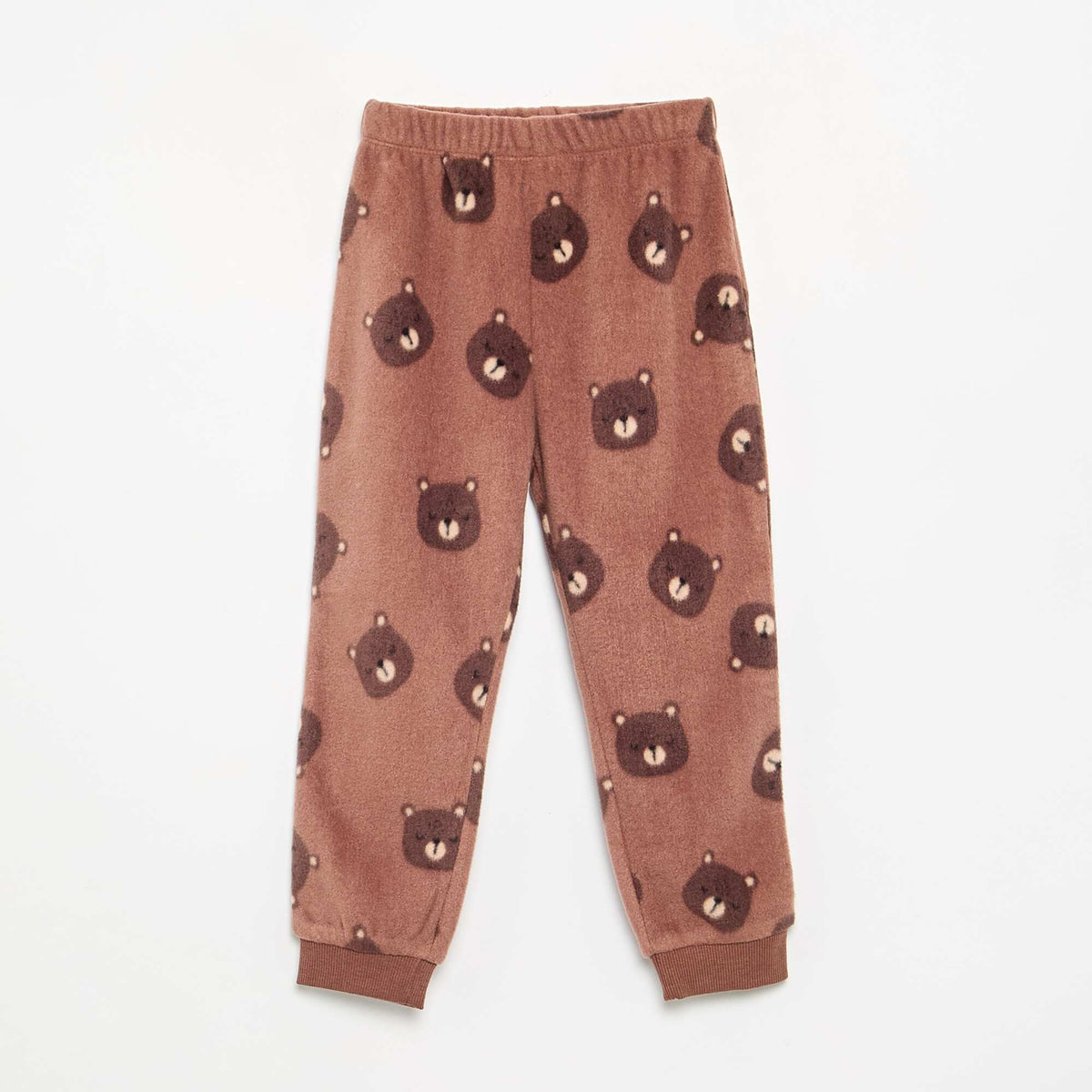 Pyjama 2 pièces en polaire MARRON