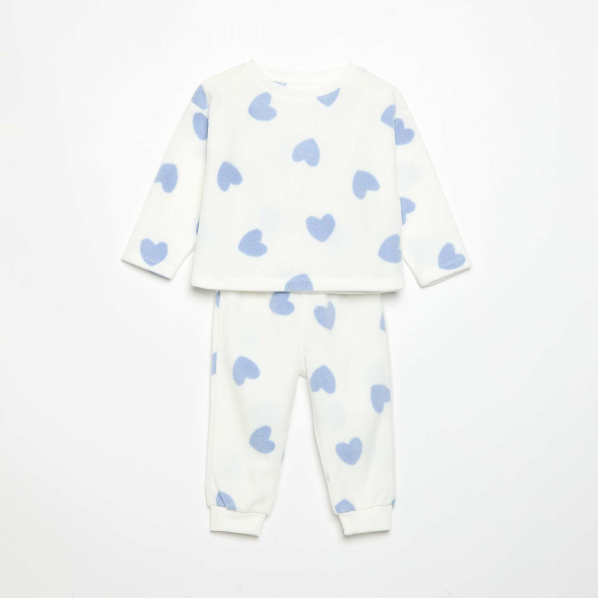 Pyjama 2 pièces en polaire BLANC