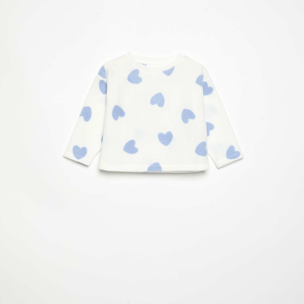 Pyjama 2 pièces en polaire BLANC