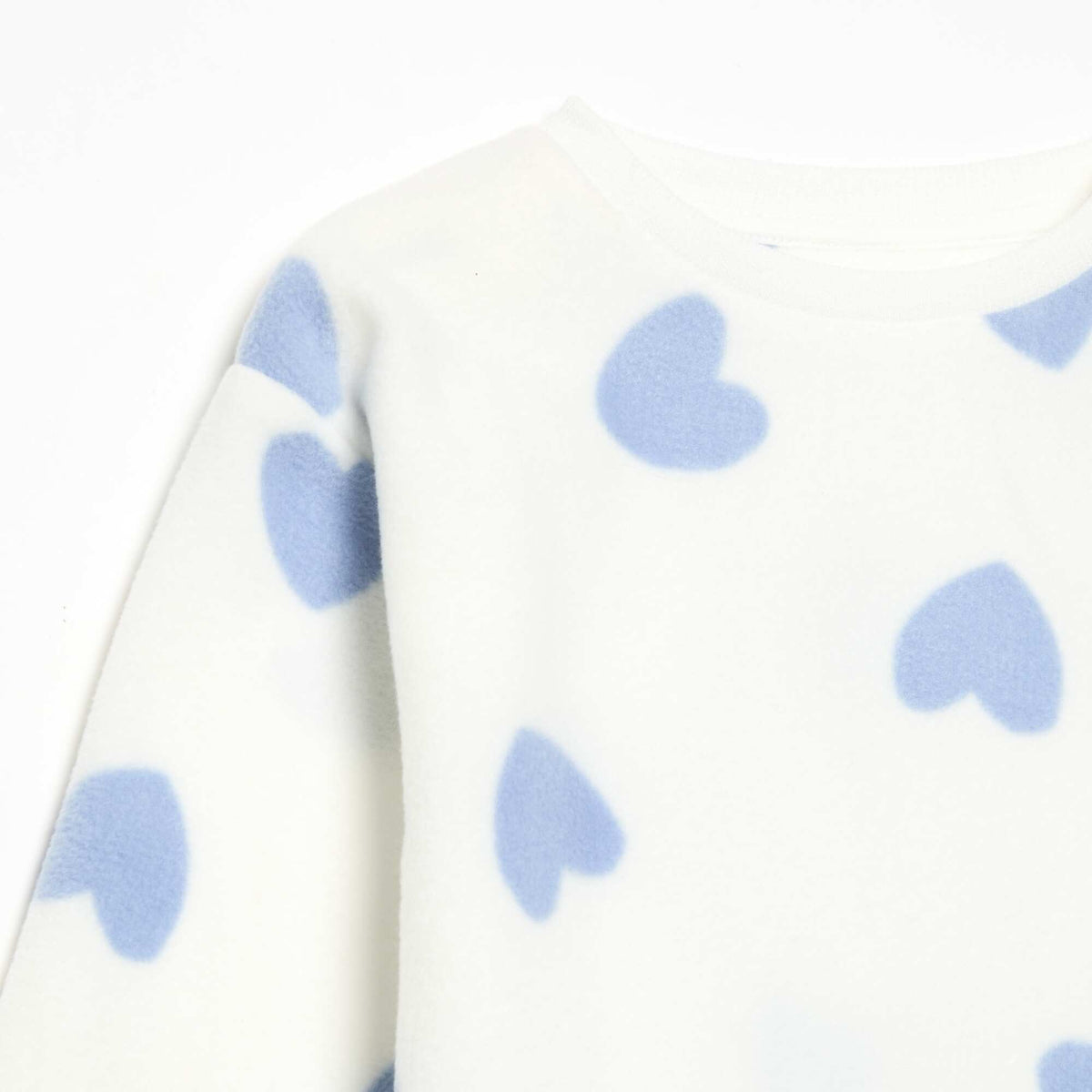 Pyjama 2 pièces en polaire BLANC