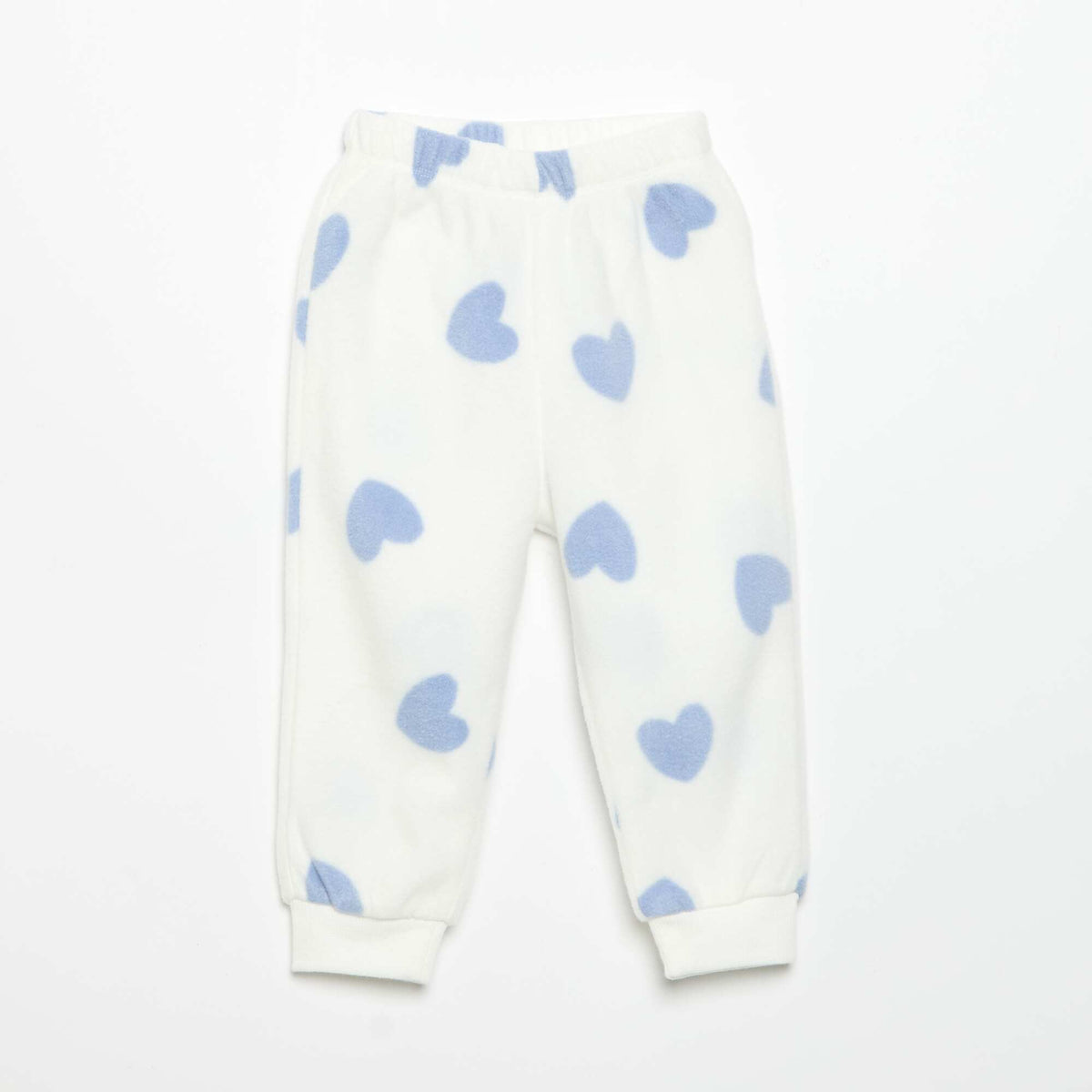 Pyjama 2 pièces en polaire BLANC