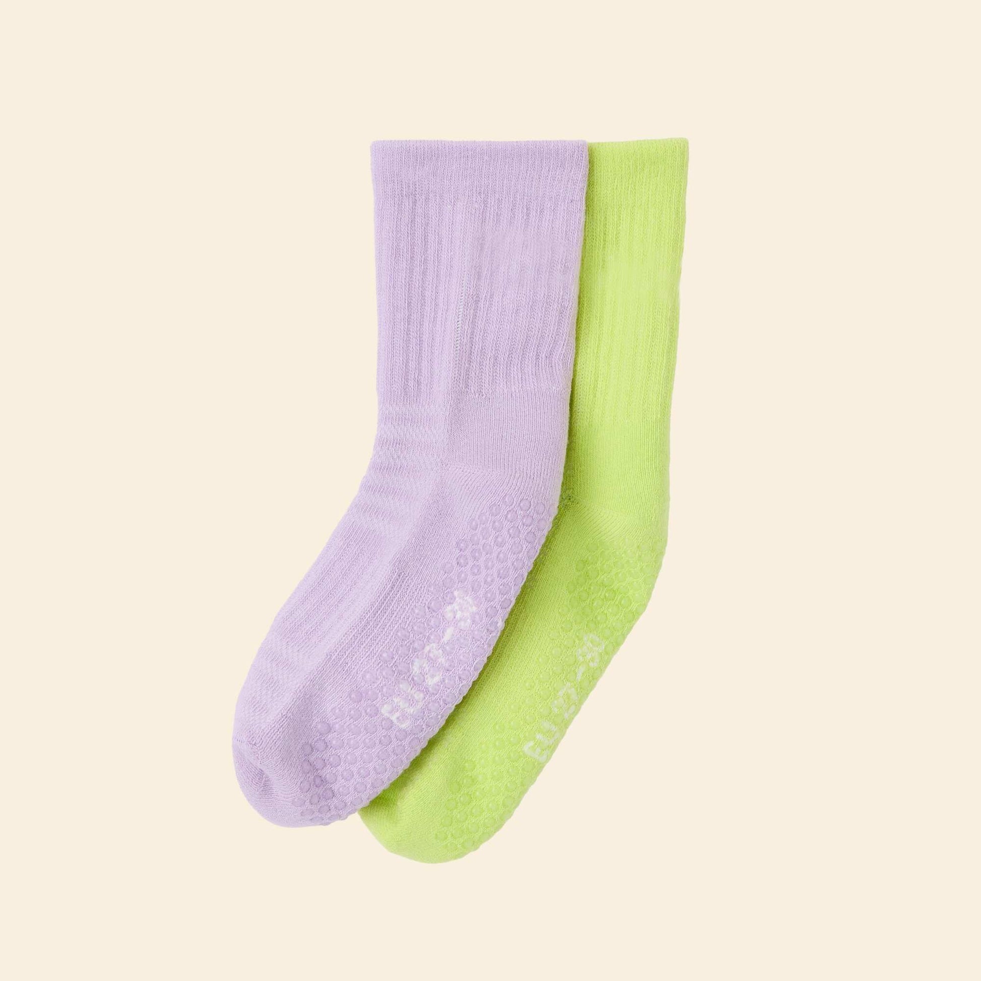 Lot de 2 paires de chaussettes anti-dérapantes VIOLET