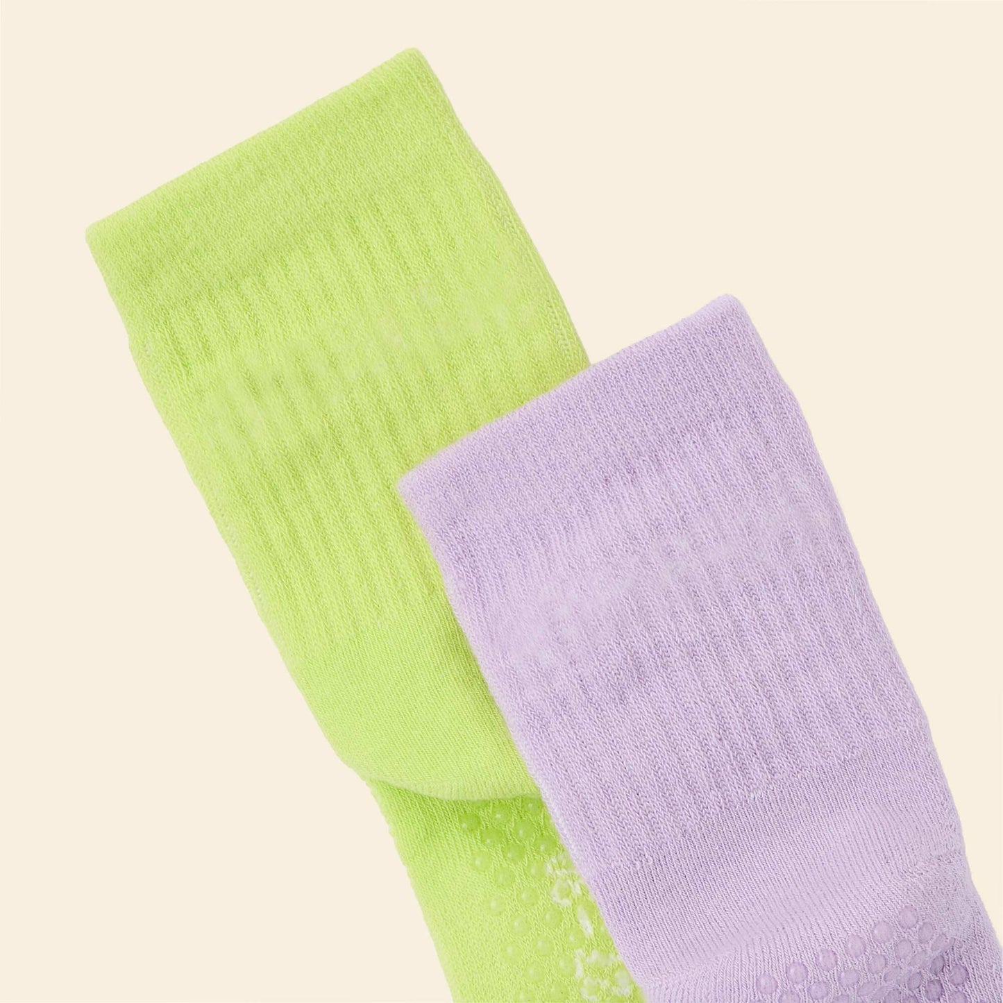 Lot de 2 paires de chaussettes anti-dérapantes VIOLET