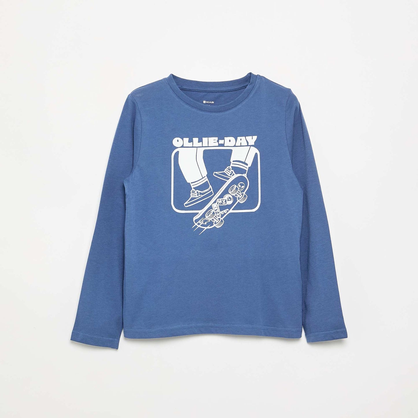 T-shirt manches longues imprimé BLEU