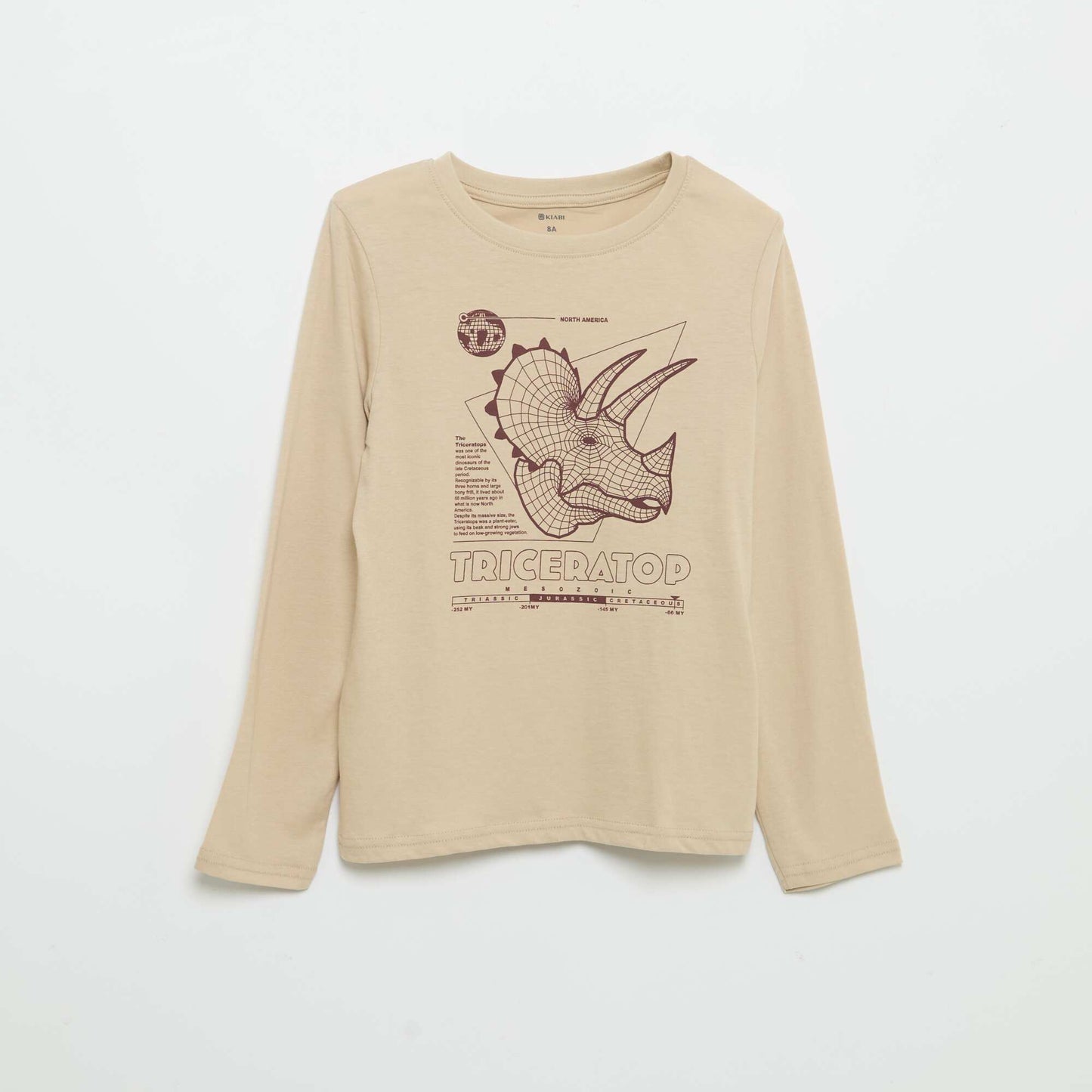 T-shirt manches longues imprimé BEIGE