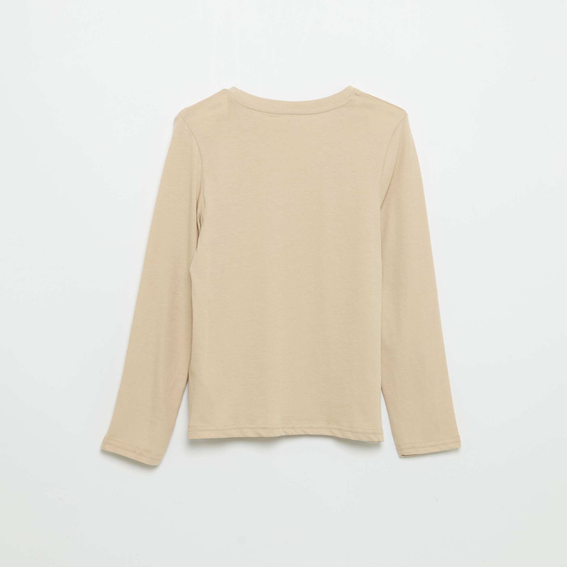 T-shirt manches longues imprimé BEIGE
