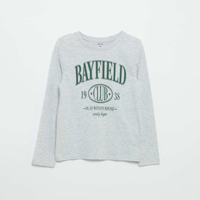 T-shirt manches longues imprimé GRIS