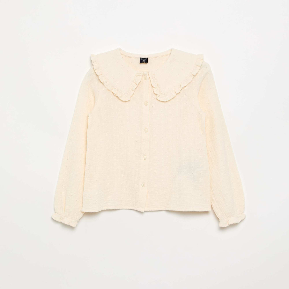 Chemisier en double gaze avec col claudine BEIGE
