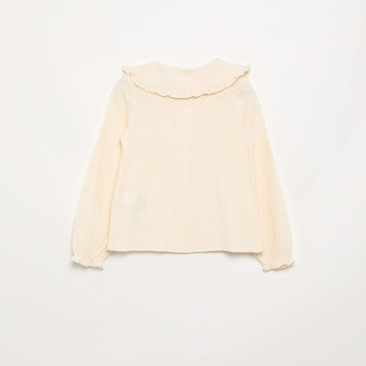 Chemisier en double gaze avec col claudine BEIGE