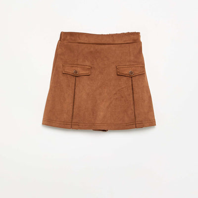 Jupe-short en suédine MARRON