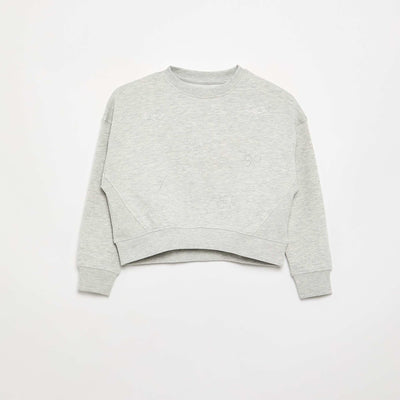 Sweat avec strass GRIS