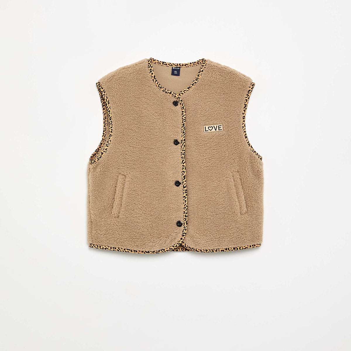 Gilet sans manches en moumoute BEIGE