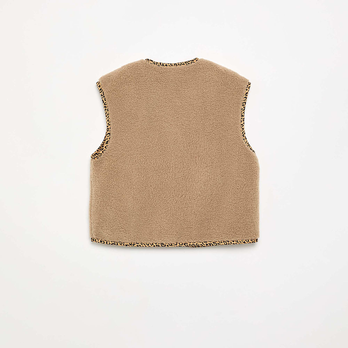 Gilet sans manches en moumoute BEIGE