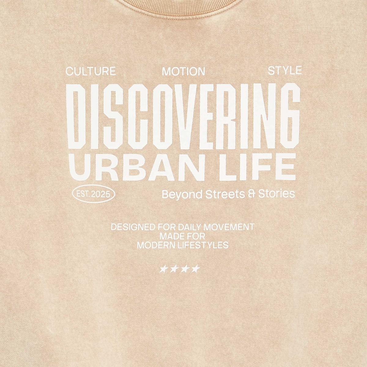 Sweat imprimé en French Terry BEIGE