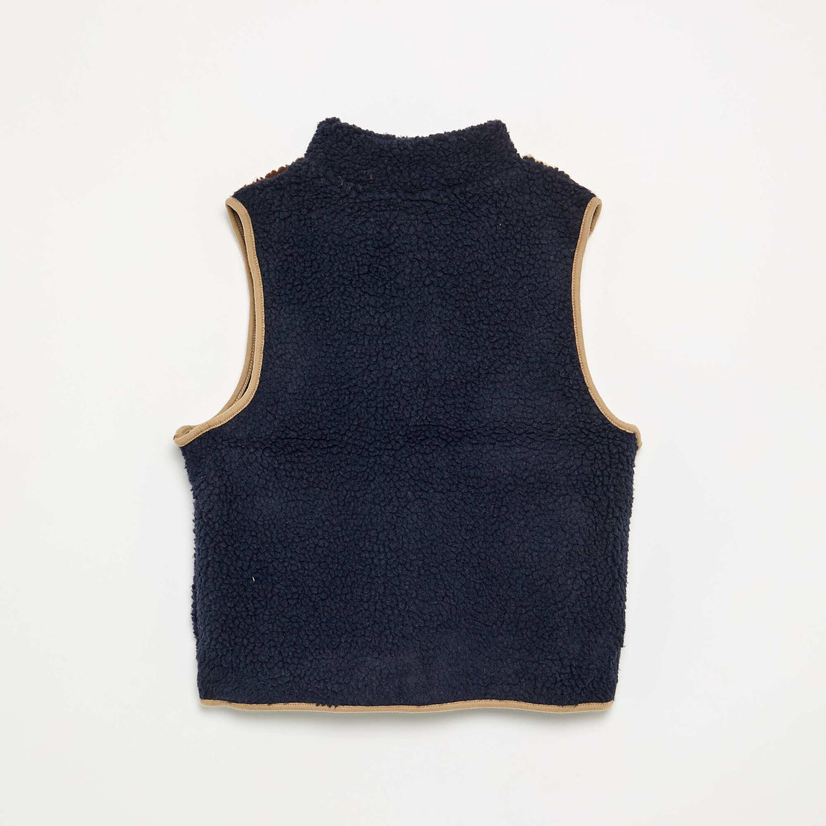 Gilet effet moutonnée sans manches MARRON