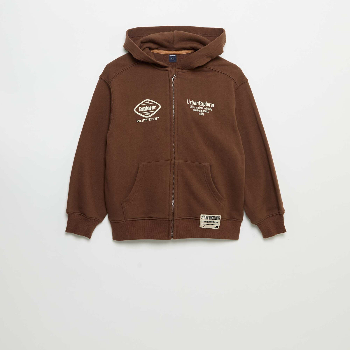 Sweat à capuche zippé MARRON
