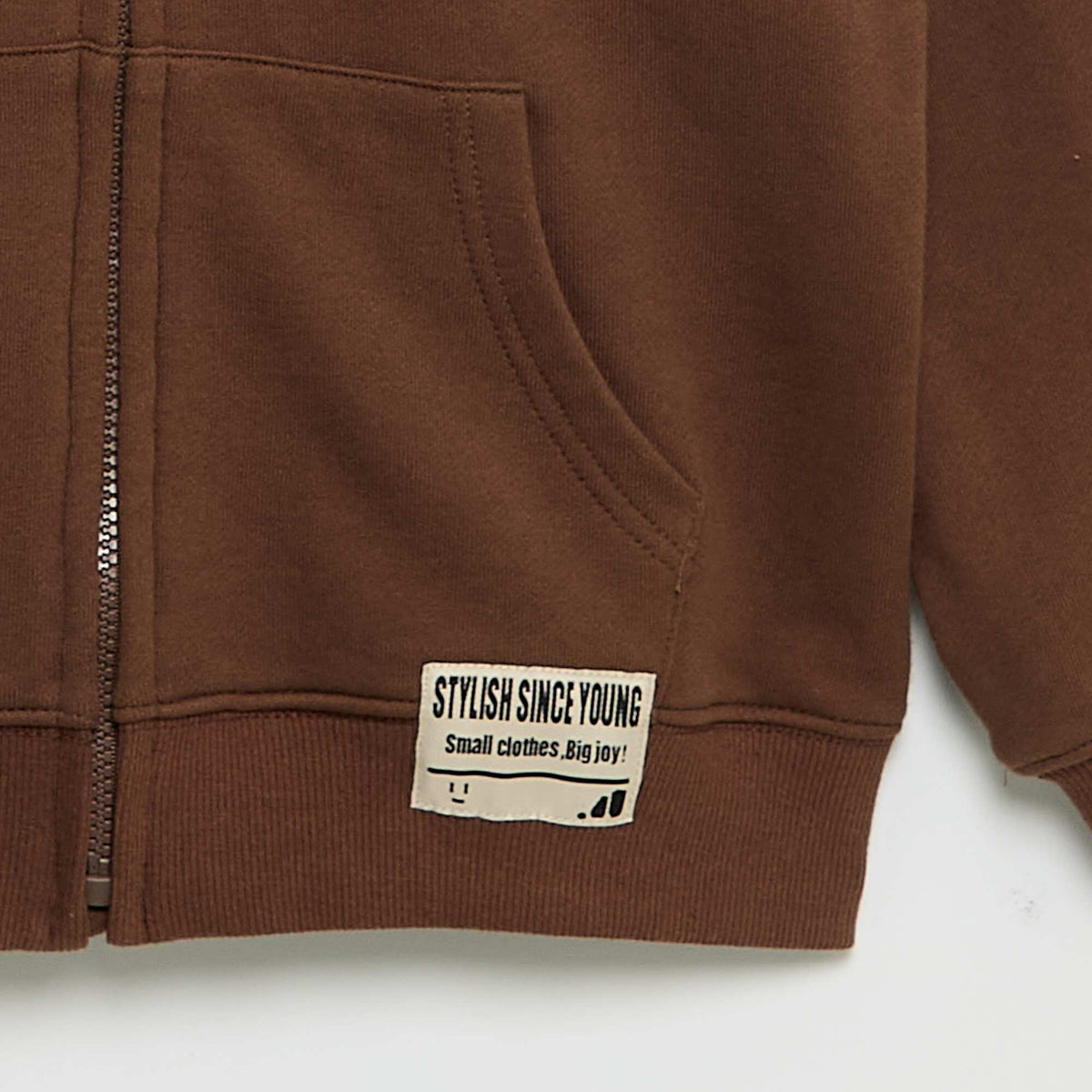 Sweat à capuche zippé MARRON