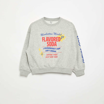 Sweat imprimé effet loose GRIS