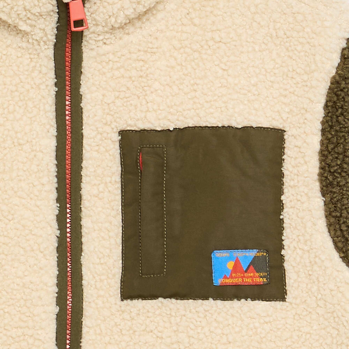 Sweat moutonné zippé à col montant BEIGE