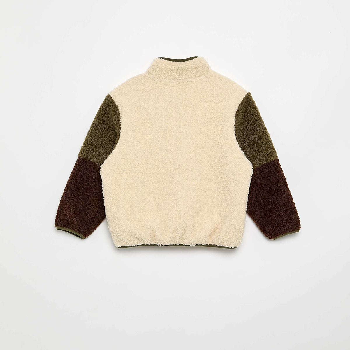 Sweat moutonné zippé à col montant BEIGE