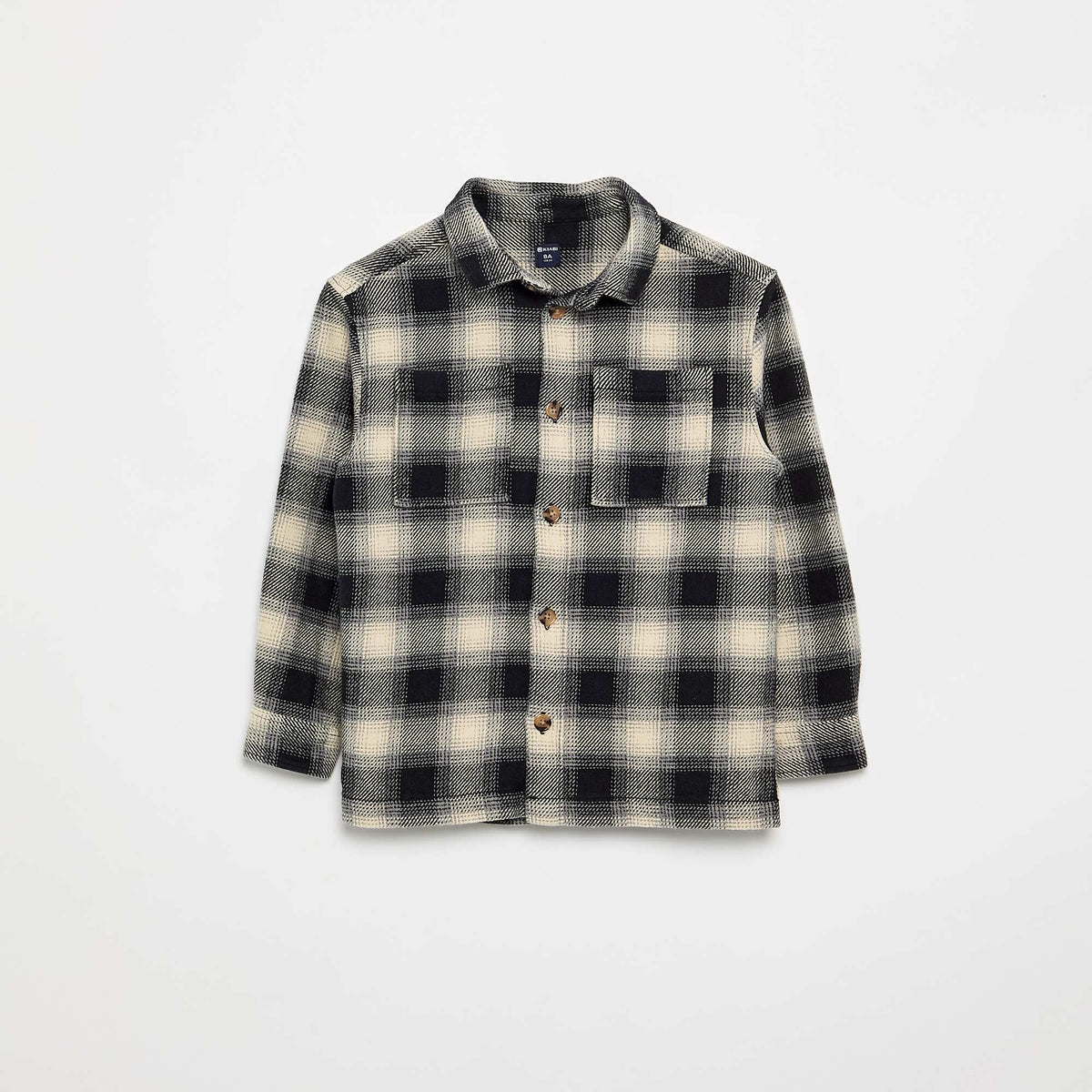Chemise à carreau en flanelle à capuche BLANC