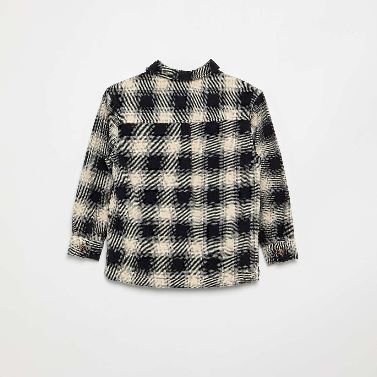 Chemise à carreau en flanelle à capuche BLANC