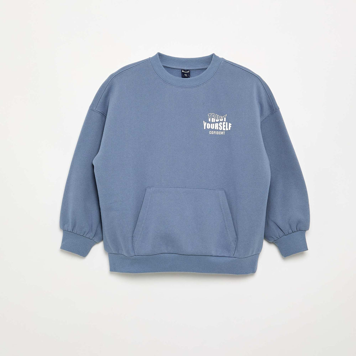 Sweat imprimé à manches longues BLEU