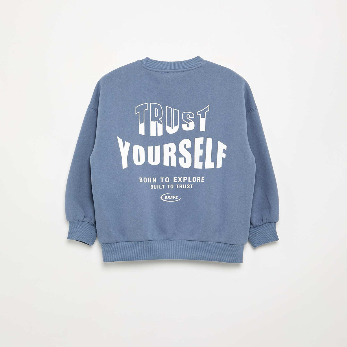 Sweat imprimé à manches longues BLEU