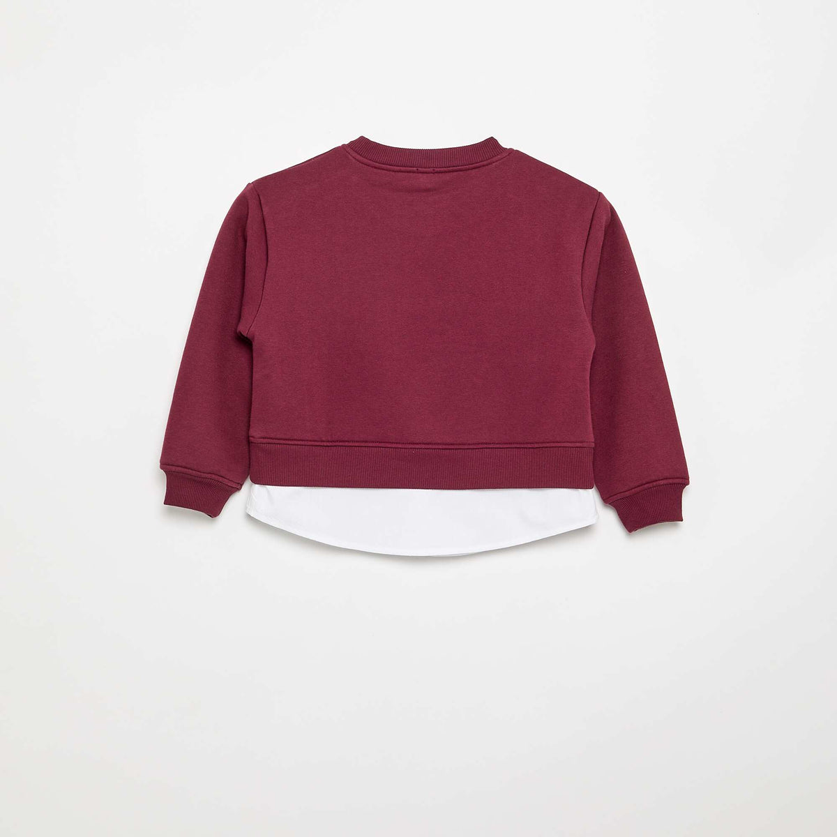 Sweat avec bas de chemise intégré et broderie poitrine VIOLET